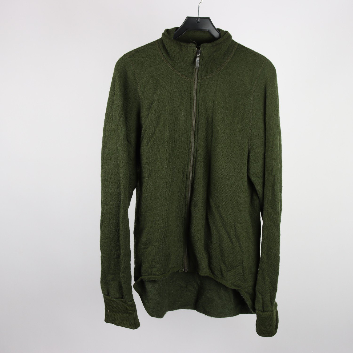 Stickad tröja, Försvaret, grön, 60% ull, stl. 7