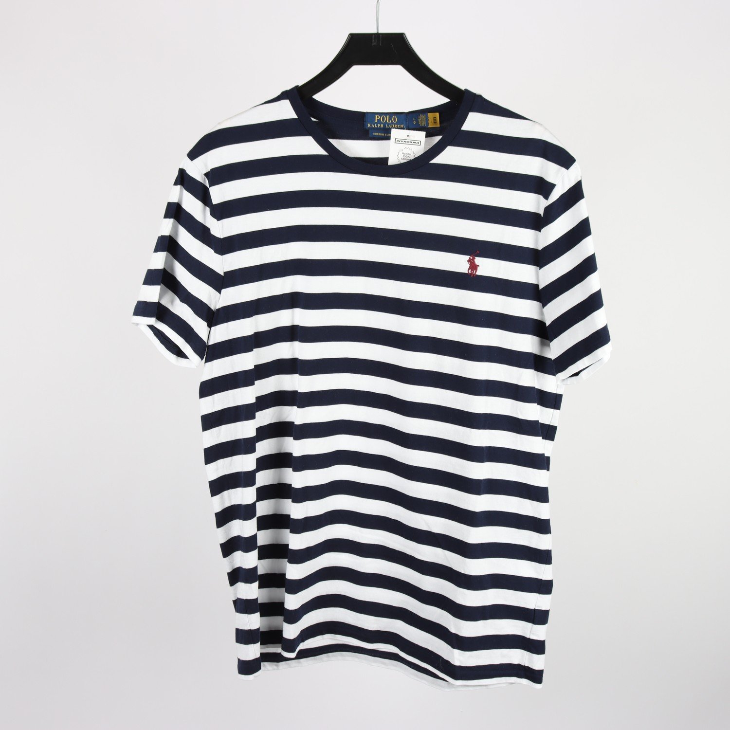 T-shirt, Polo Ralph Lauren, blå, vit, randig, stl. L