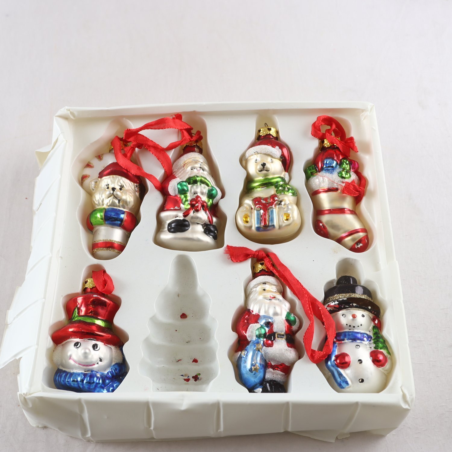 Julgranspynt, 1900tal, Glas, 7 st. Samfraktas ej.