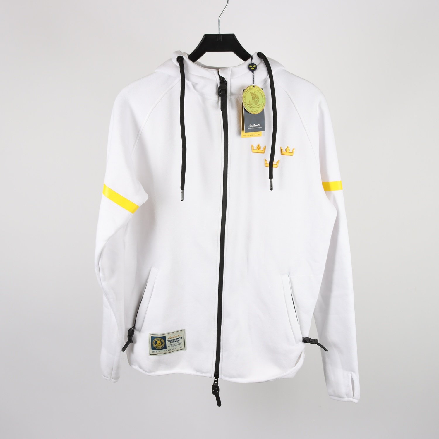 Hoodie, Tre Kronor, vit, stl. M