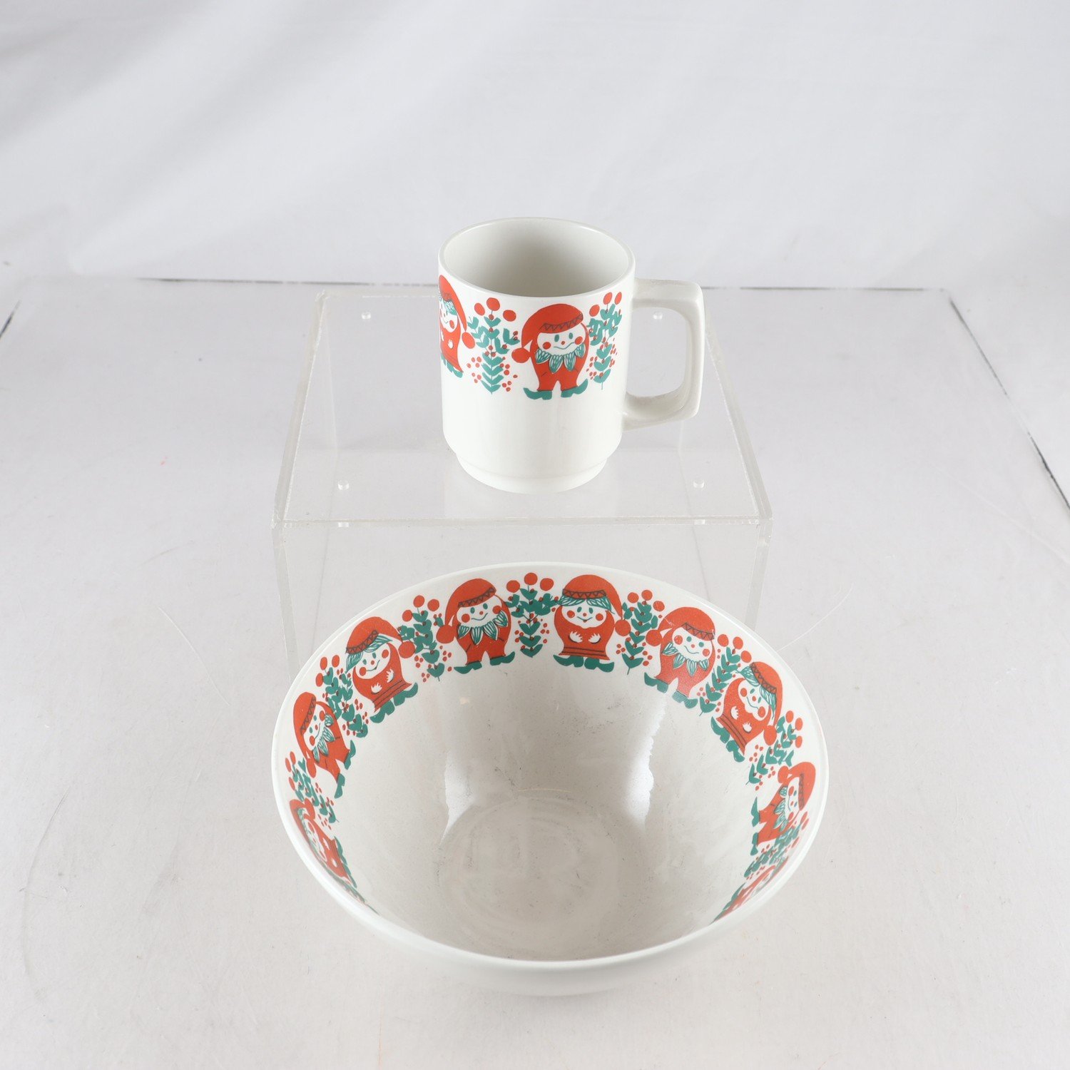 Skål & Kopp, porslin, tomtar, Stavanger Flint