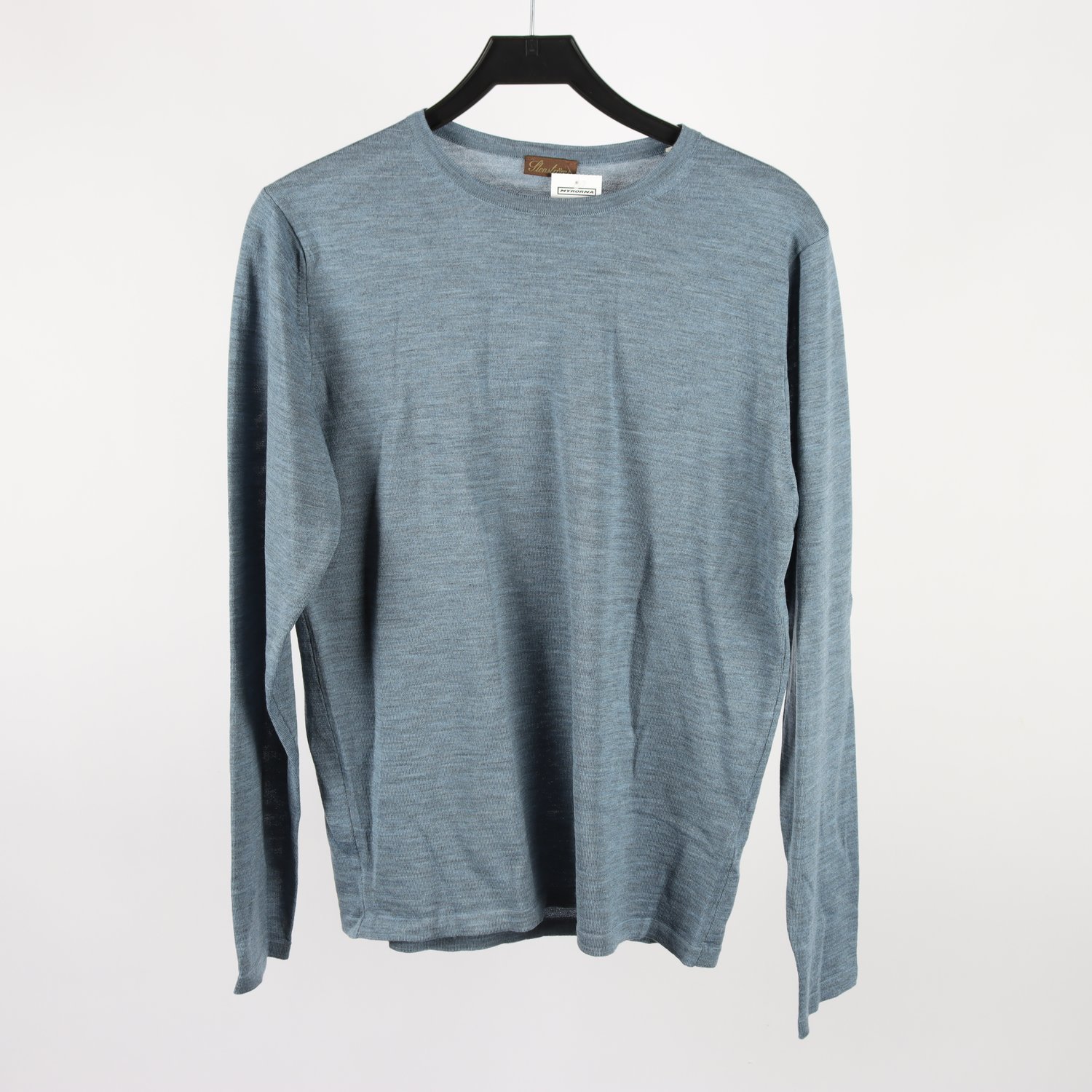 Stickad tröja, Stenströms, blå, 100% merinoull, stl. M