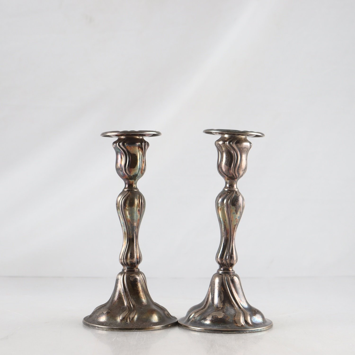 Ljusstakar, Silver, stämplade Sterling 925. 2 st