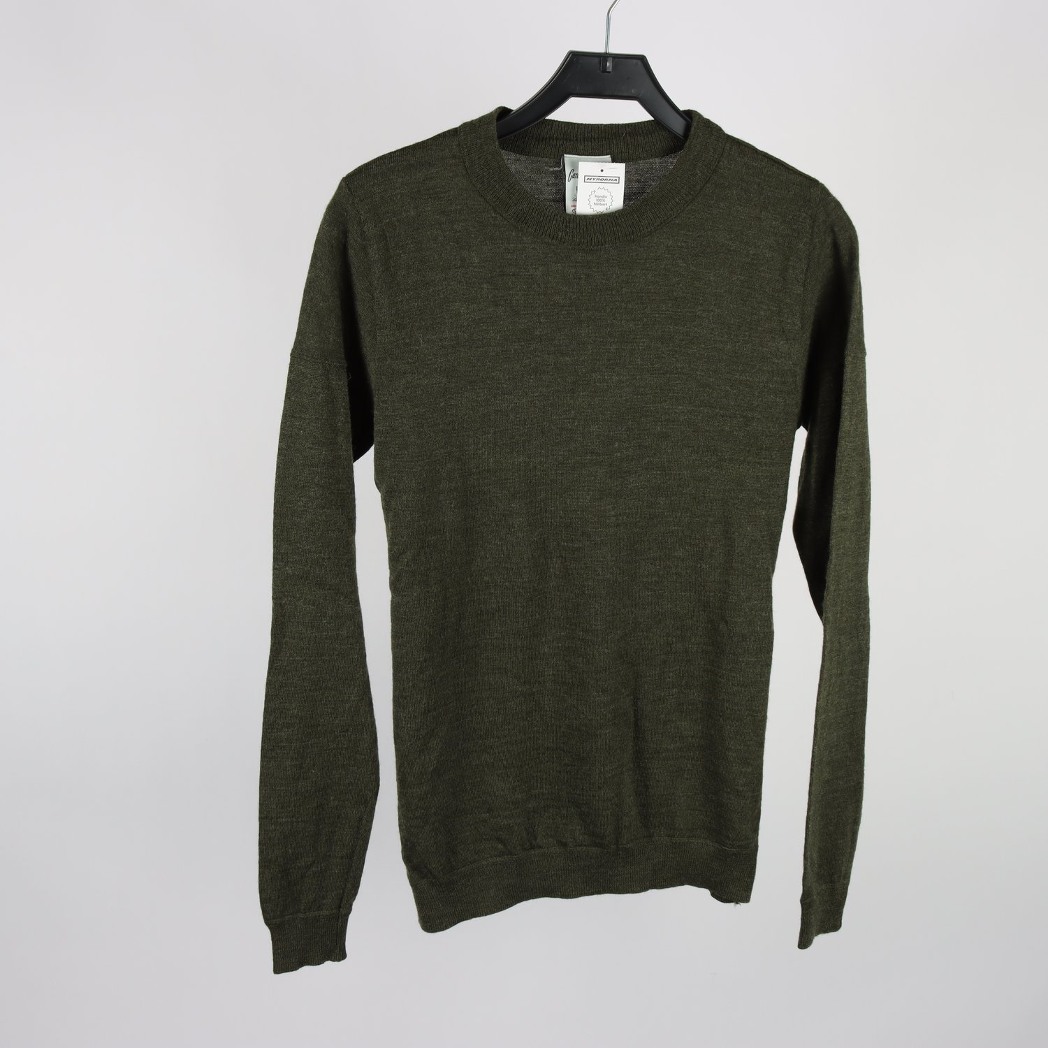 Stickad tröja, S.N.S, grön, 100% ull, stl. M