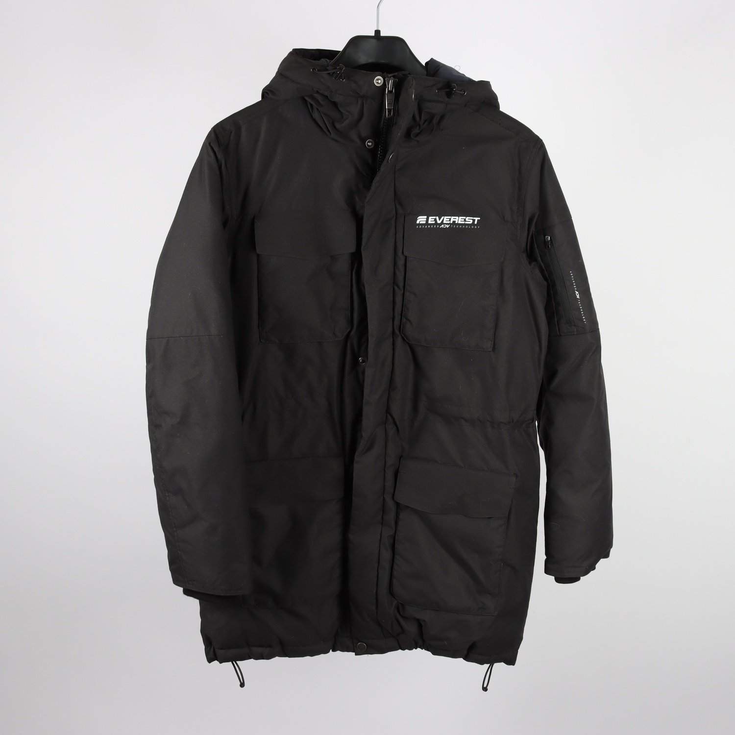Vinterjacka, Everest, svart, fyllning 30% äkta dun, Stl. 36