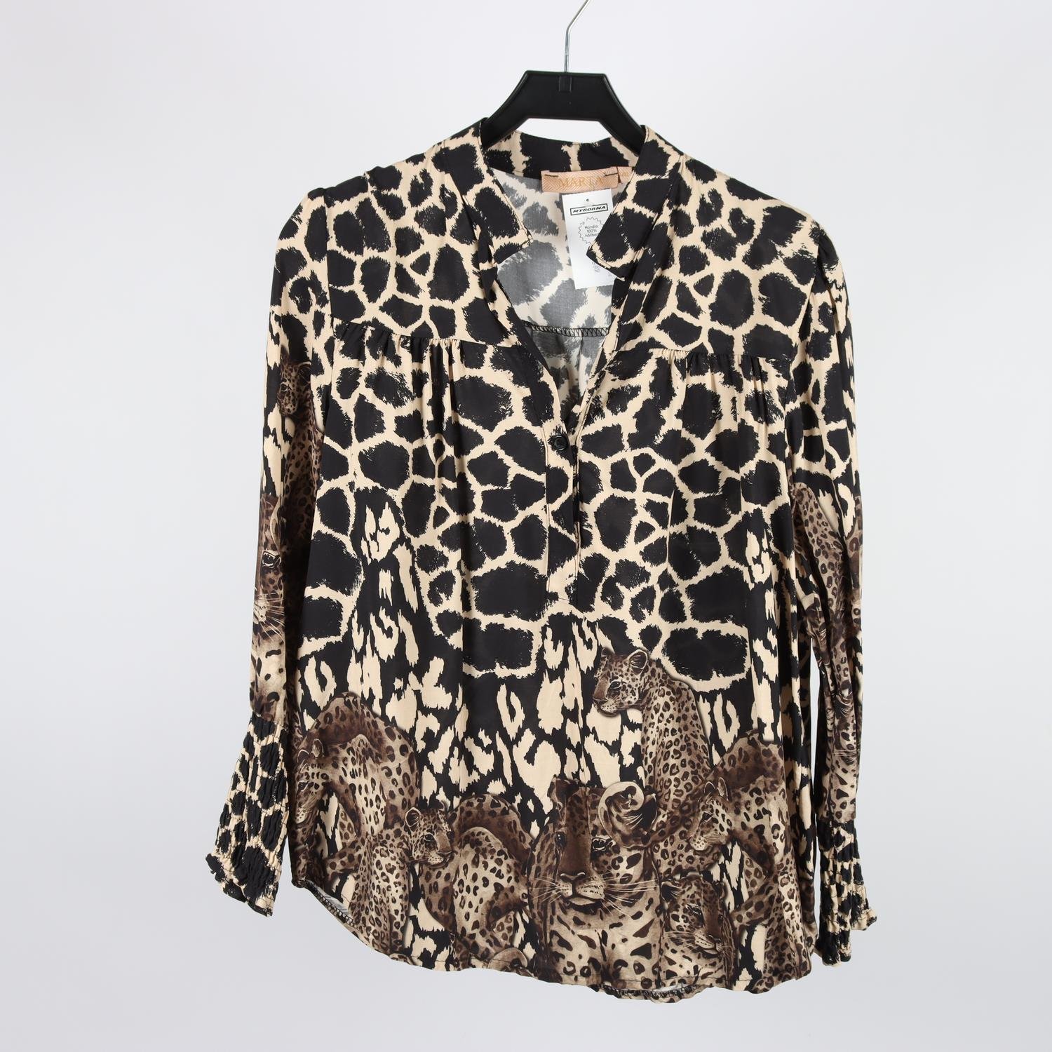 Blus, Marta, svart, beige, stl. L/XL