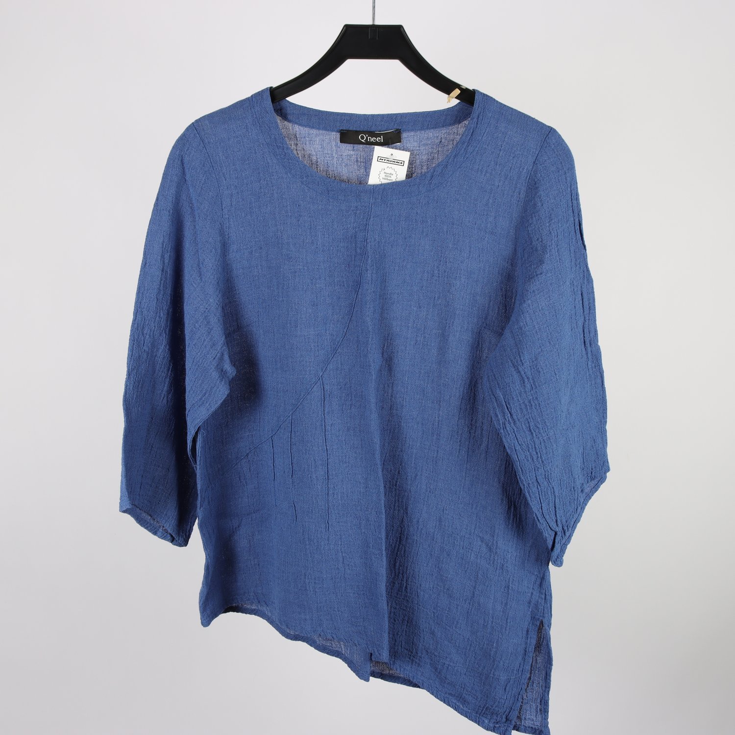 Blus, Q’neel, blå, 90% lin, stl. 40