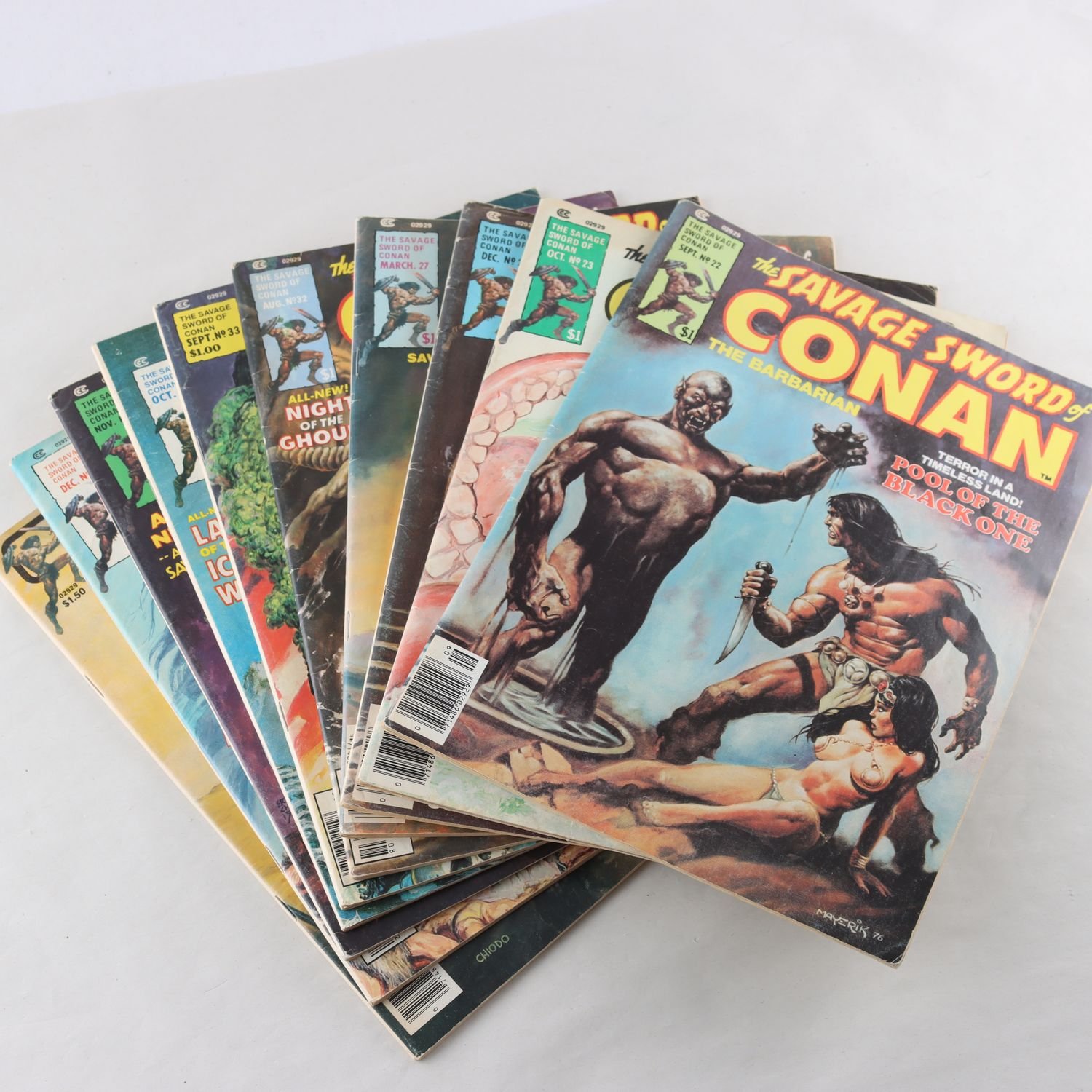 The Savage Sword of Conan, paket med 10 nummer från 1977-82