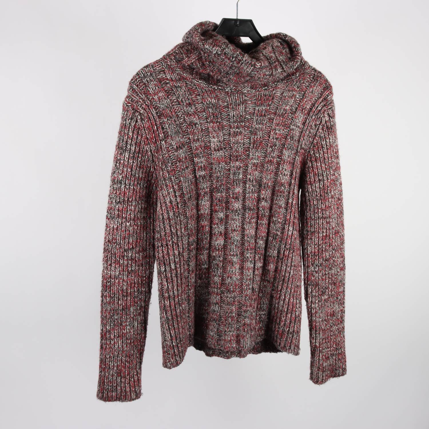 Stickad tröja, See by Chloé, svart, röd, 30% ull, stl. 40