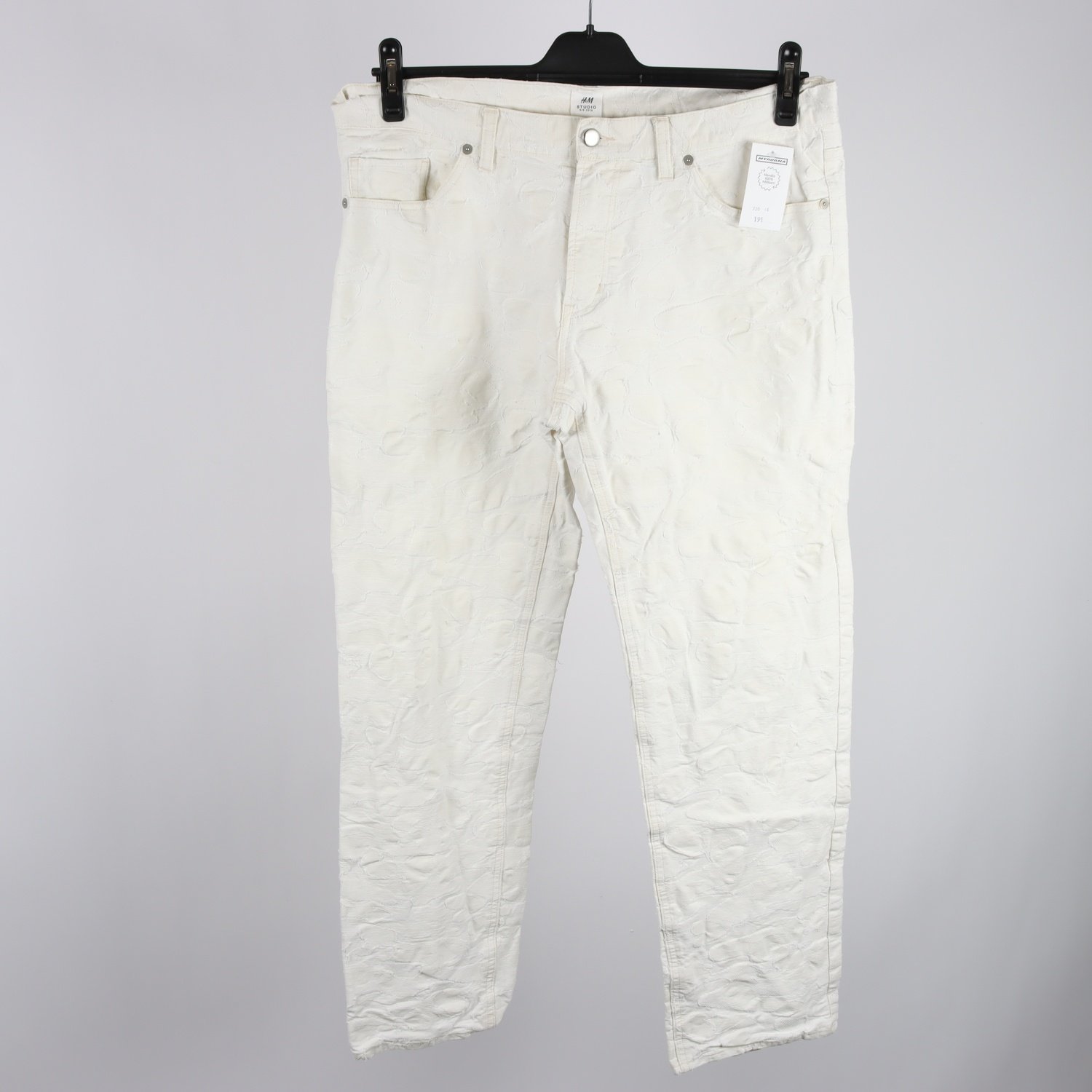Byxor, H&M Studio, vit, struktur, stl. 34″