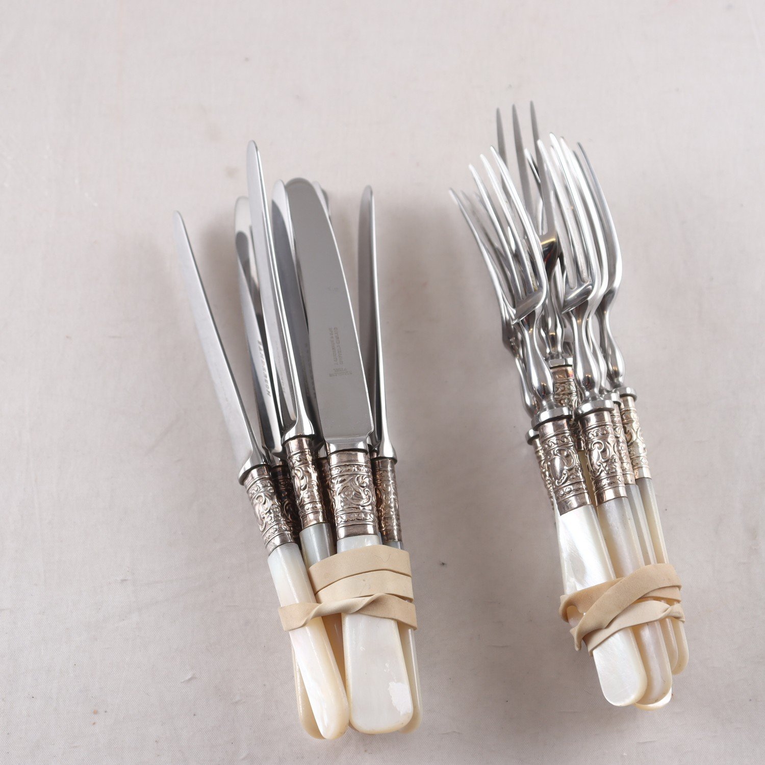 Bestick, J.Sanderson, sheffield england, Pärlemor