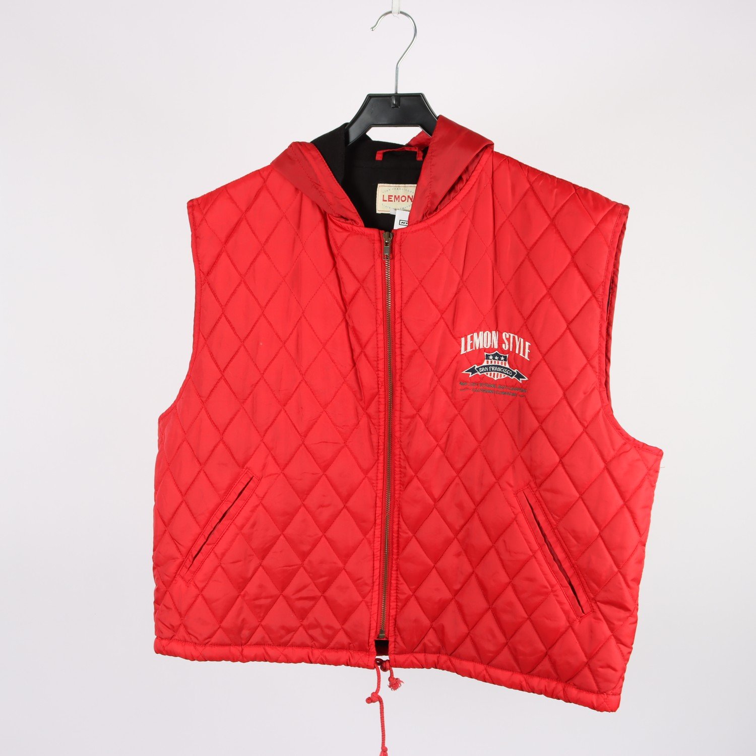Väst, Lemon, röd, quiltad, stl. M
