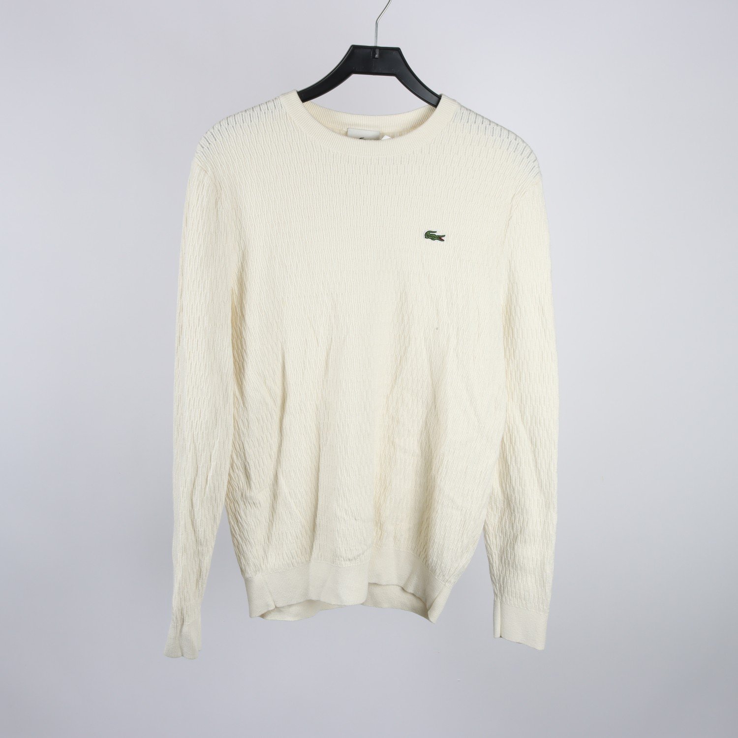 Stickad tröja, Lacoste Live, offwhite, ullmix, stl. XL