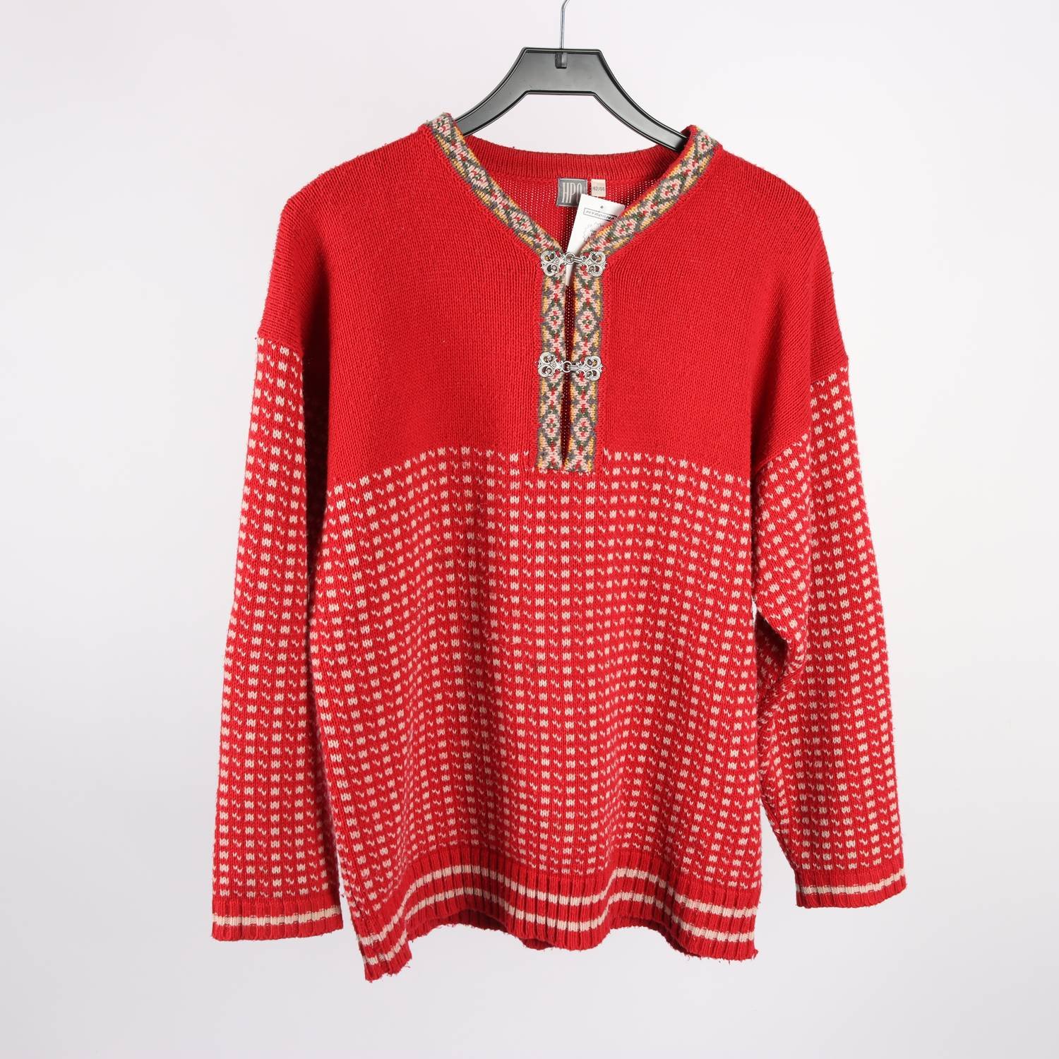 Stickad tröja, HPO, röd, 42/44
