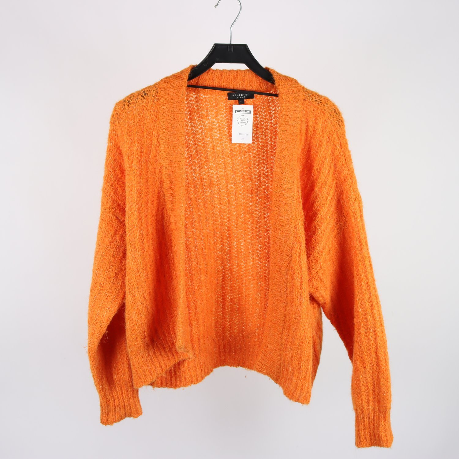 stickad kofta, Selected Femme, orange, ullmix, stl. L
