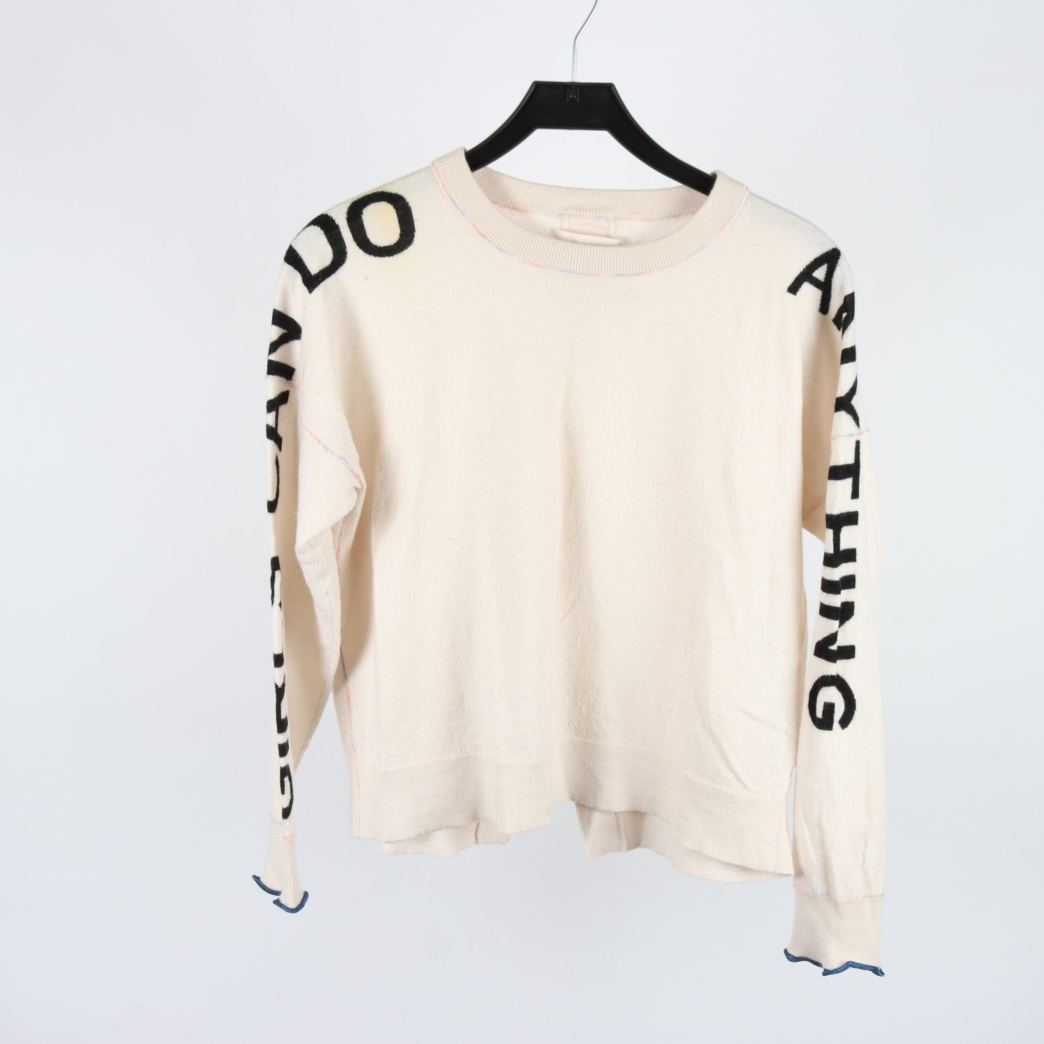 stickad tröja, Zadig & Voltaire, beige, 100% merinoull, stl. M