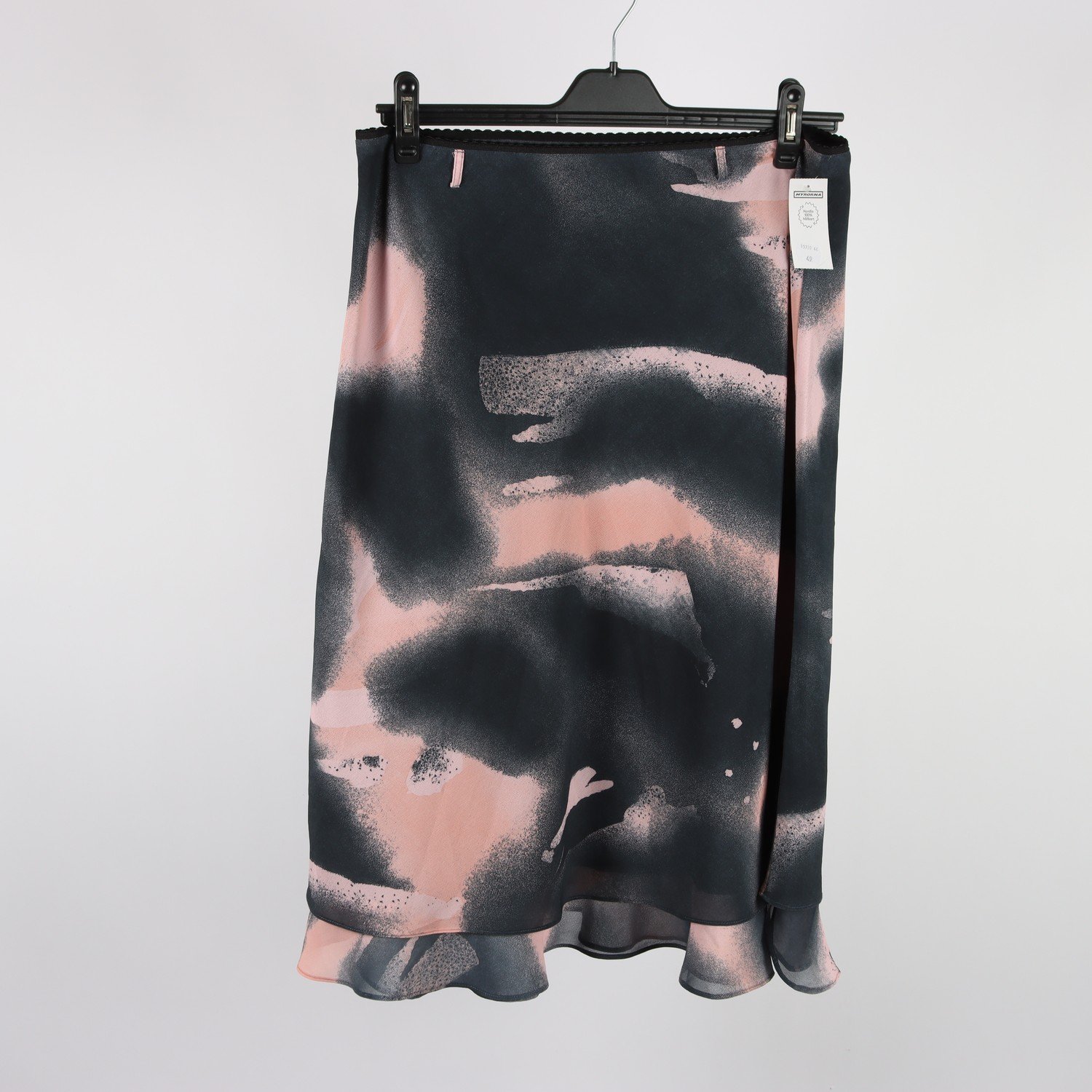 Kjol, b.young, rosa & grå, mönstrad, stl. L