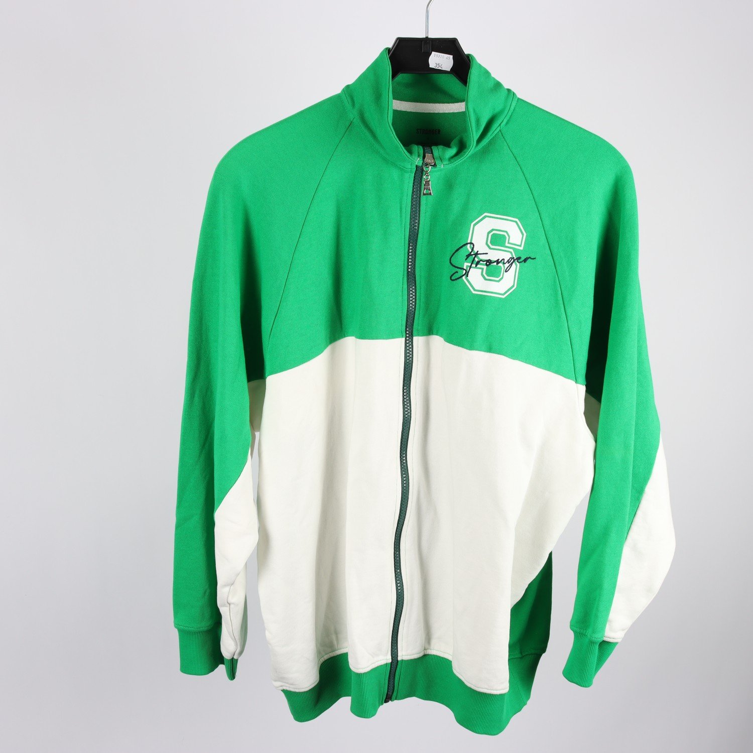Sportjacka, Stronger, grön, vit, stl. S