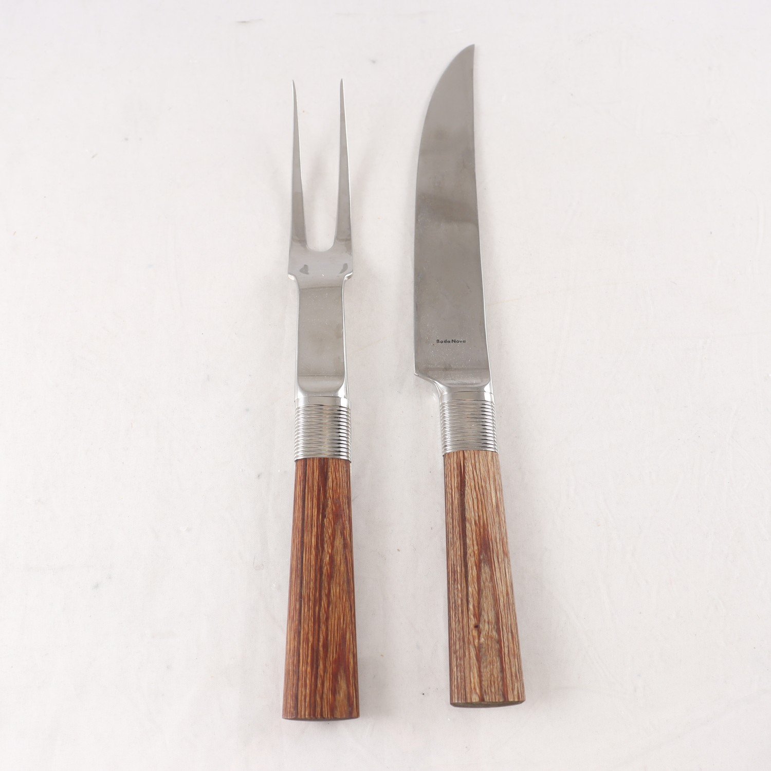 Trancherbestick, rostfritt stål, handtag i trä, Boda Nova