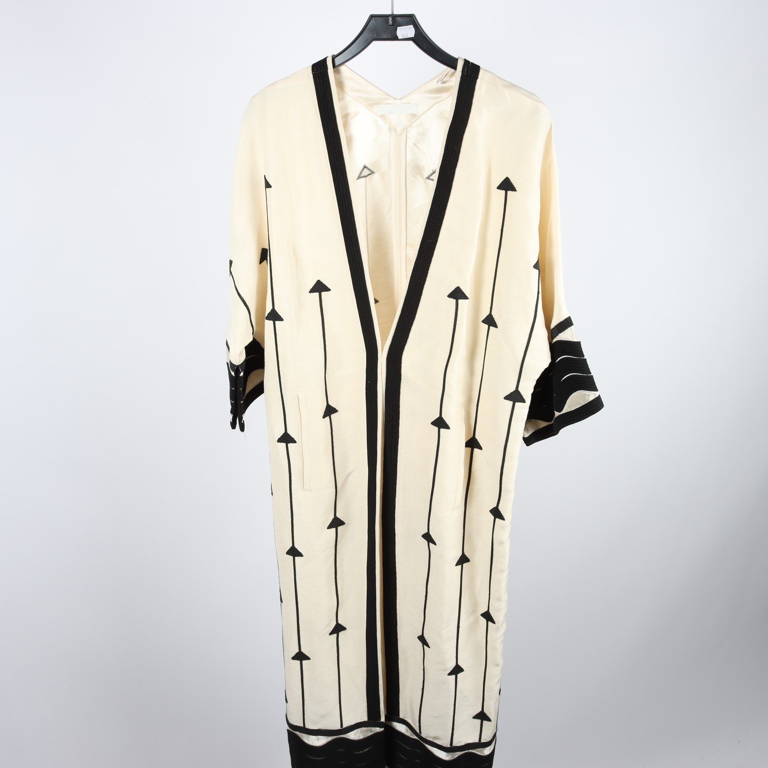 Kimono, H&M Conscious, ljusbeig, svart, stl. XS