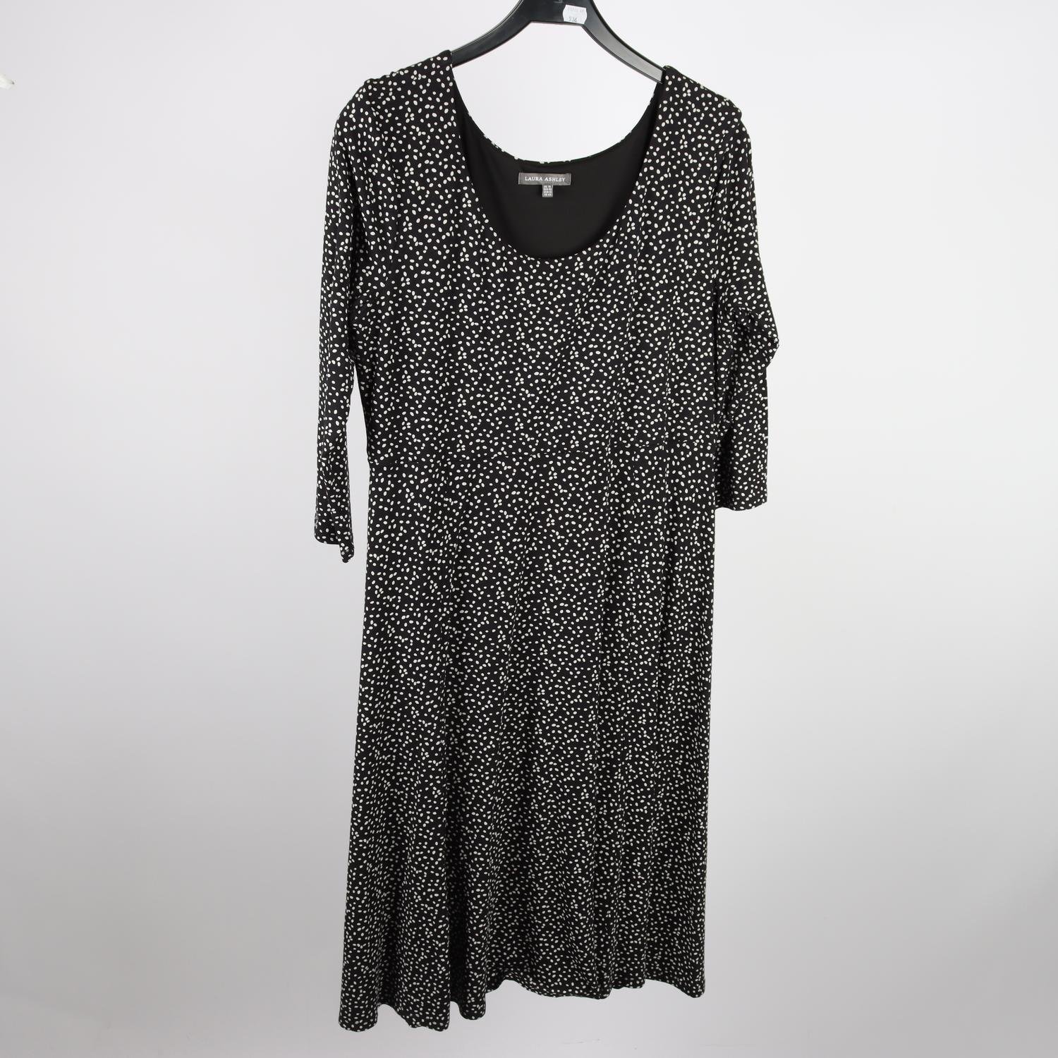 Klänning, Laura Ashley, svart, vit, stl. 42
