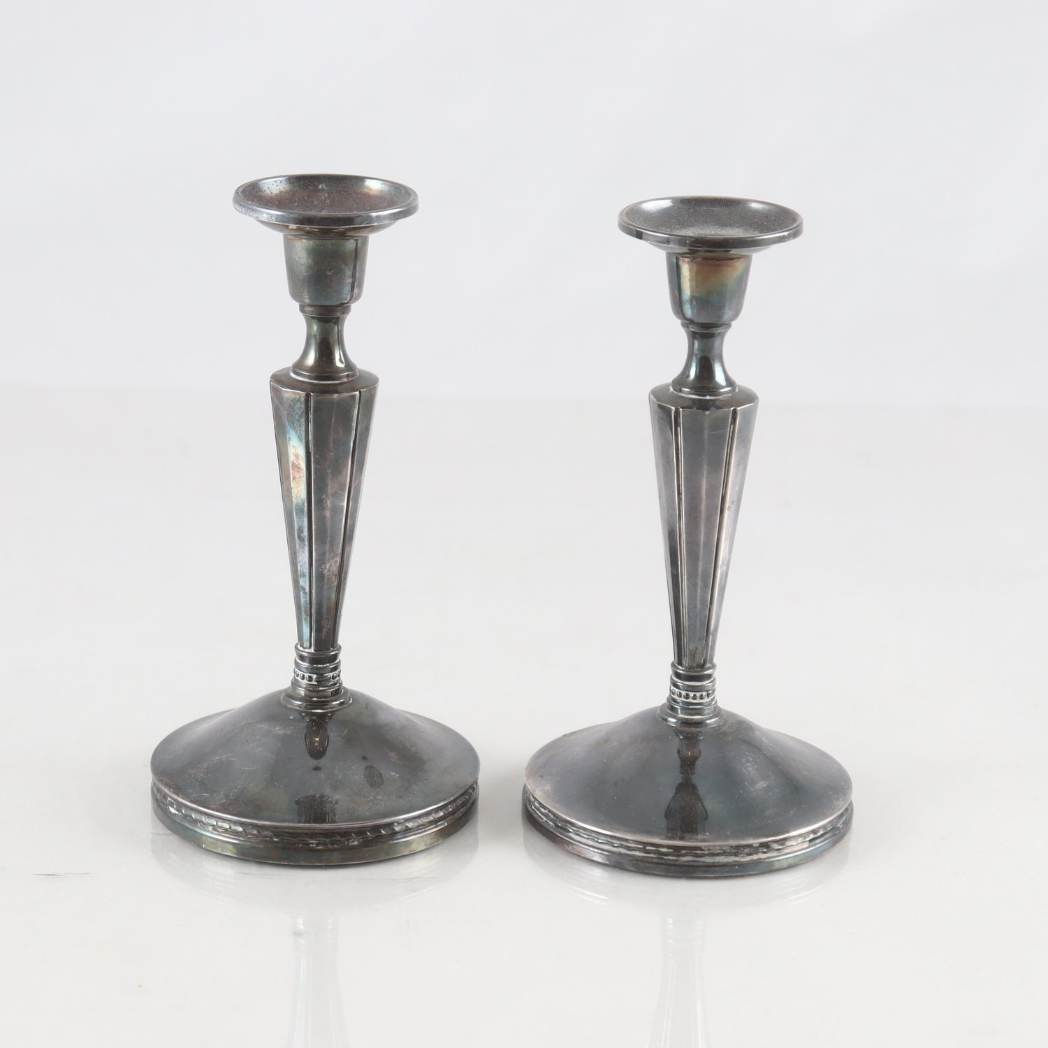 Paret ljusstakar, silver, MGAB, Askersund, kontrollstämplade, år 1967