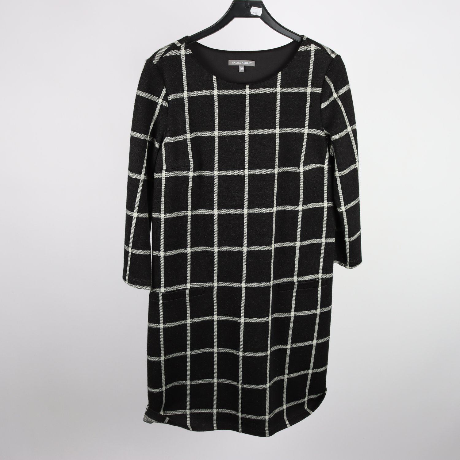 Klänning, Laura Ashley, svart, vit, stl. 42