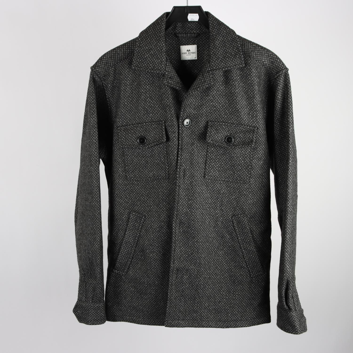 Jacka, John Henric, svart, grå, 70% ull, stl. M