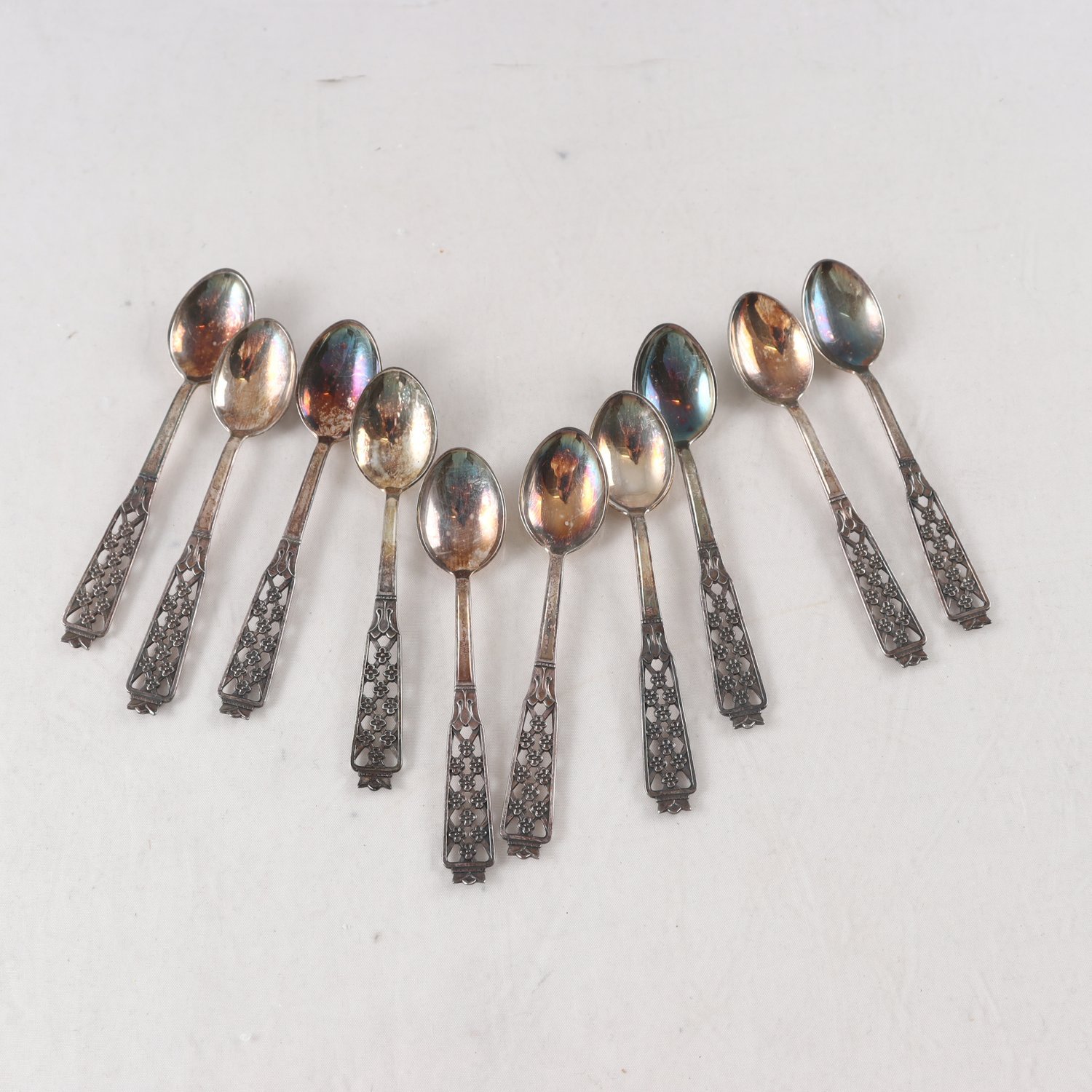 Kaffeskedar, silver, kontrollstämpel, Princess, Ceson, Göteborg, 1960-tal, 10 st