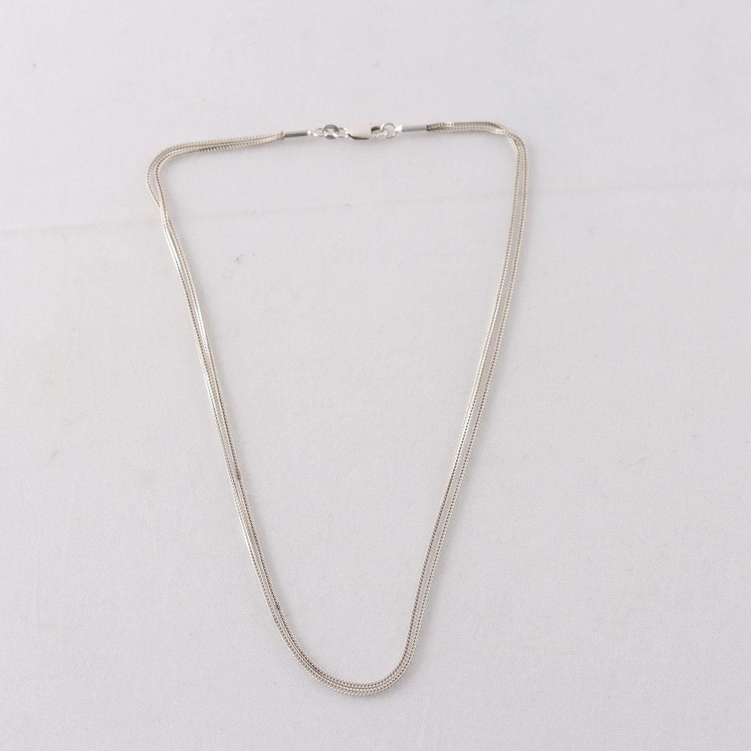 Halsband, länkar, silver 925, rävsvans, vikt: 7.6 g