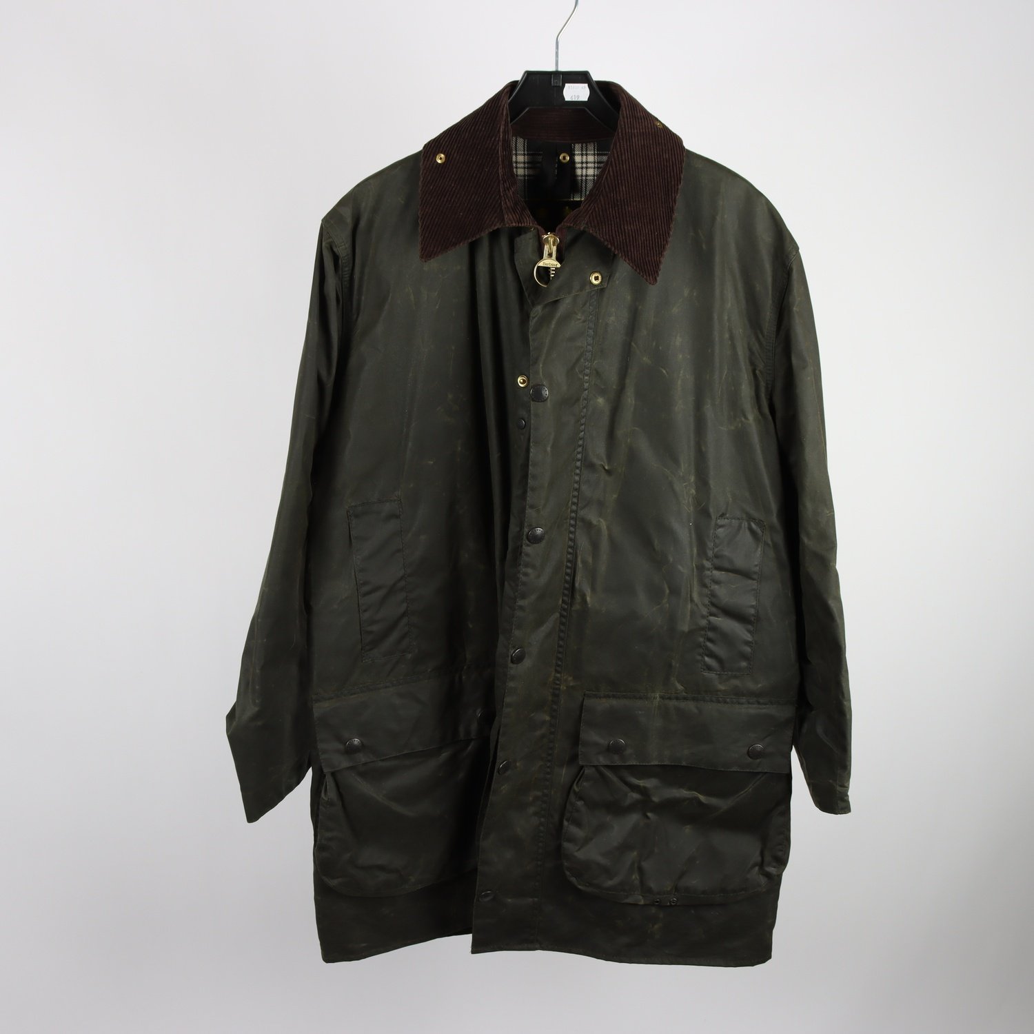 Vaxad jacka, Barbour, brungrön, stl. C40/102 cm