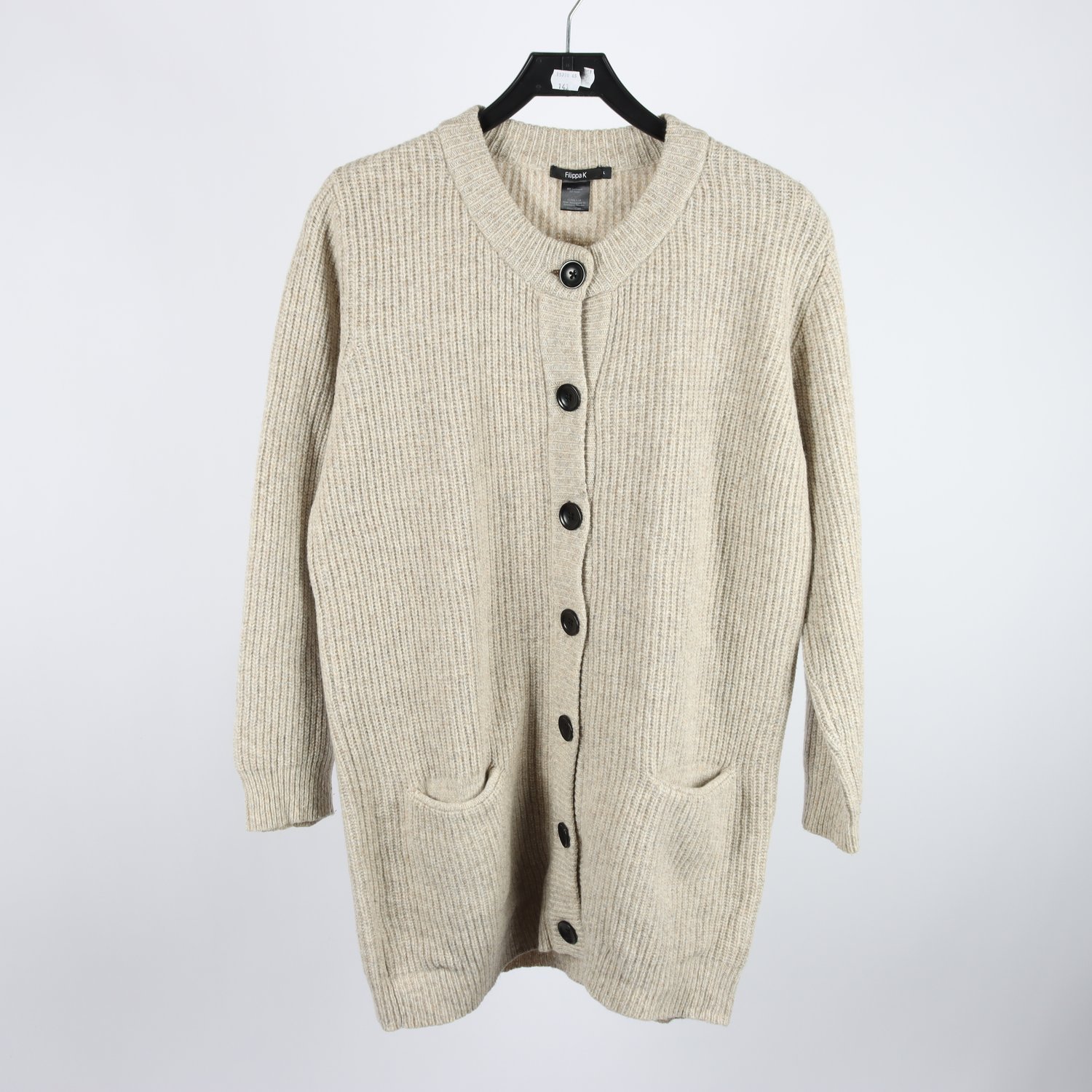 Stickad kofta, Filippa K, beige, ullmix, stl. L