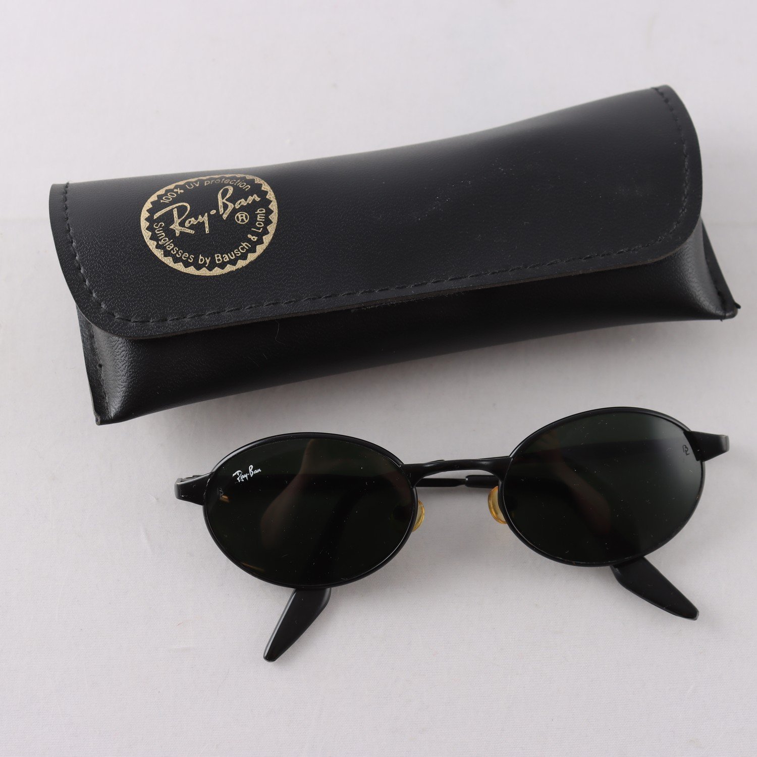 Solglasögon, metall, Ray Ban, B&L, svarta, vintage