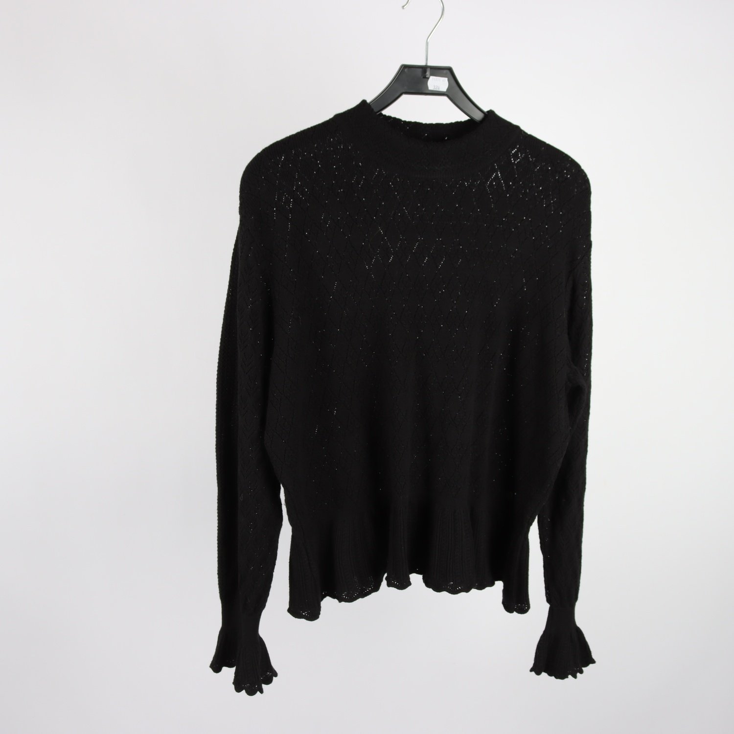 Stickad tröja, Odd Molly, svart, 100% bomull, stl. 3 (L)