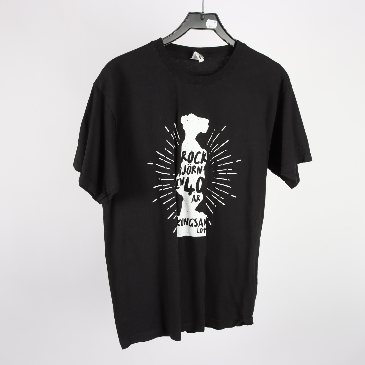 T-shirt, Fruit Of The Loom, ”Rockbjörnen”, svart, stl. L