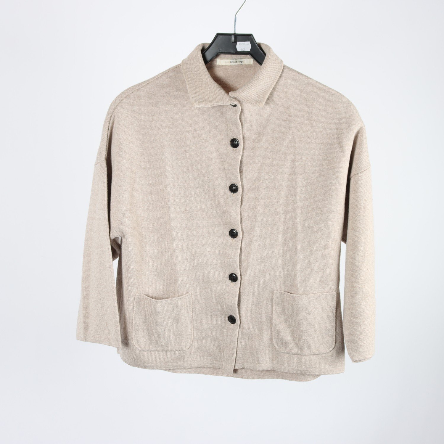 Stickad kofta, Sibin Linnebjer, beige, stl. ca S