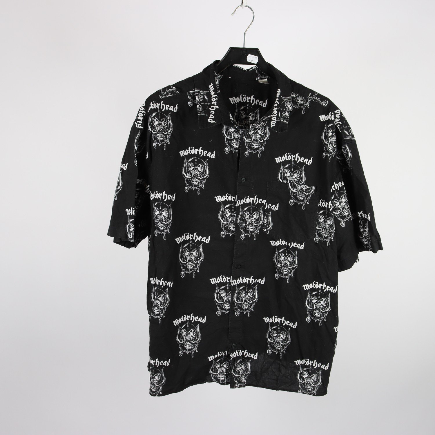 Skjorta, H&M ”Motorhead”,svart, vit, stl. (L)