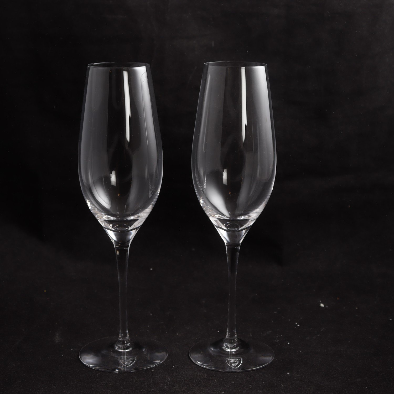 2st Orrefors champagneglas, MERLOT.