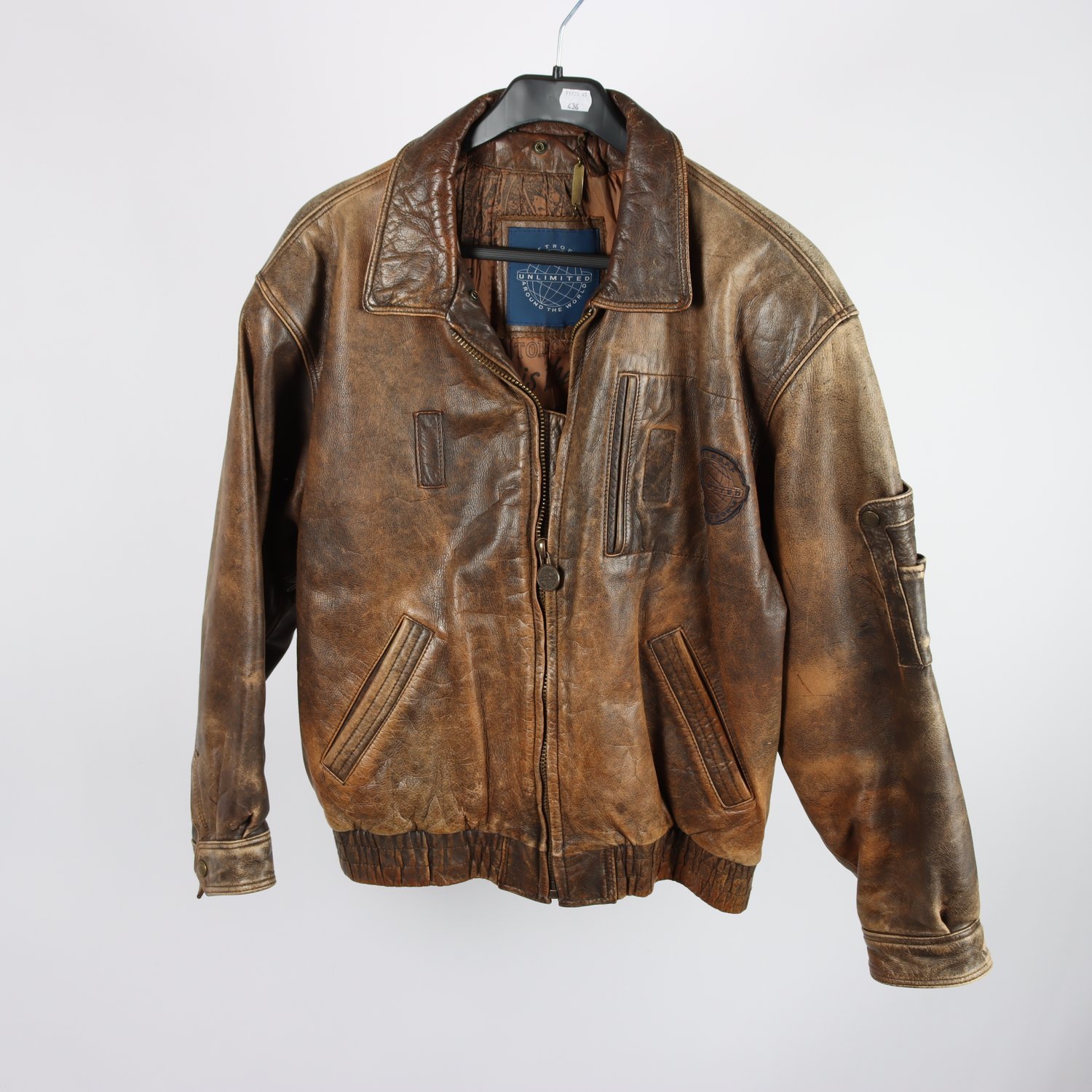 Skinnjacka, Petroff, brun, stl. (M)