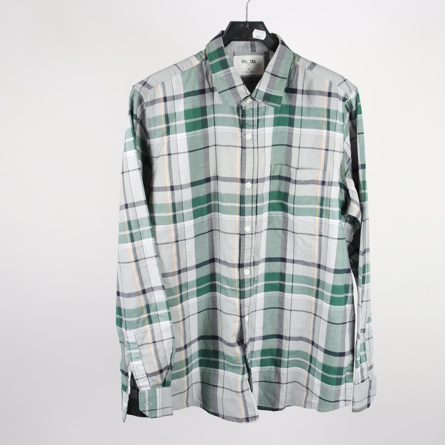 Skjorta, Vol-Tag, grön, rutig, stl. XXL