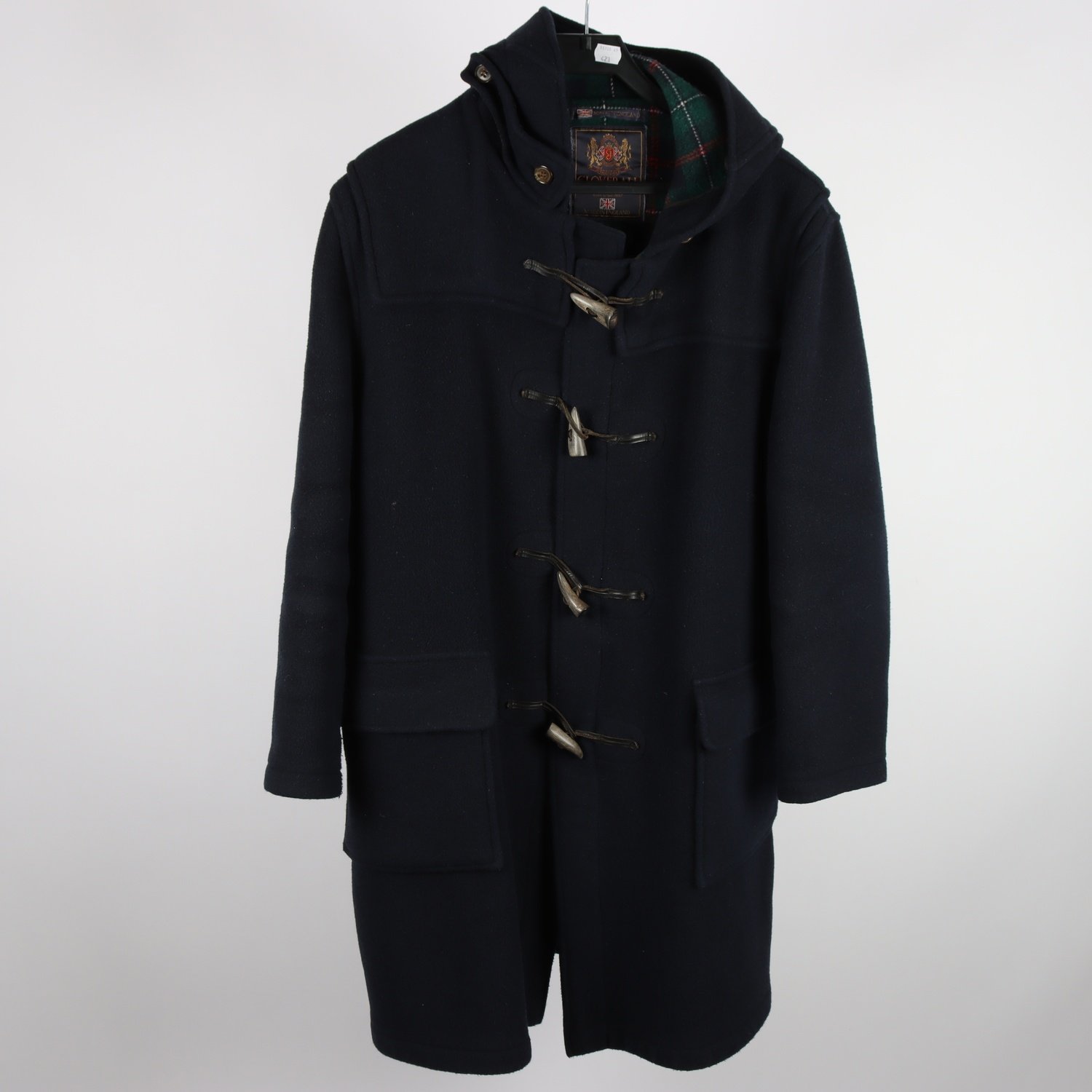 Duffle coat, Gloverall, blå, 80% ull, stl. 44
