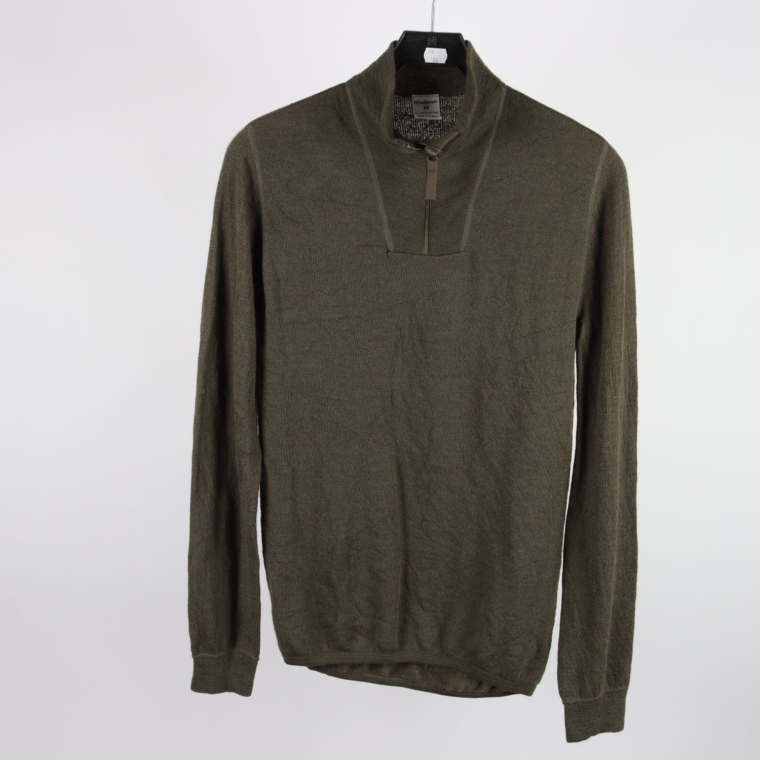 Stickad tröja, Woolpower, ullfrotté, brun, 60% ull, stl. M