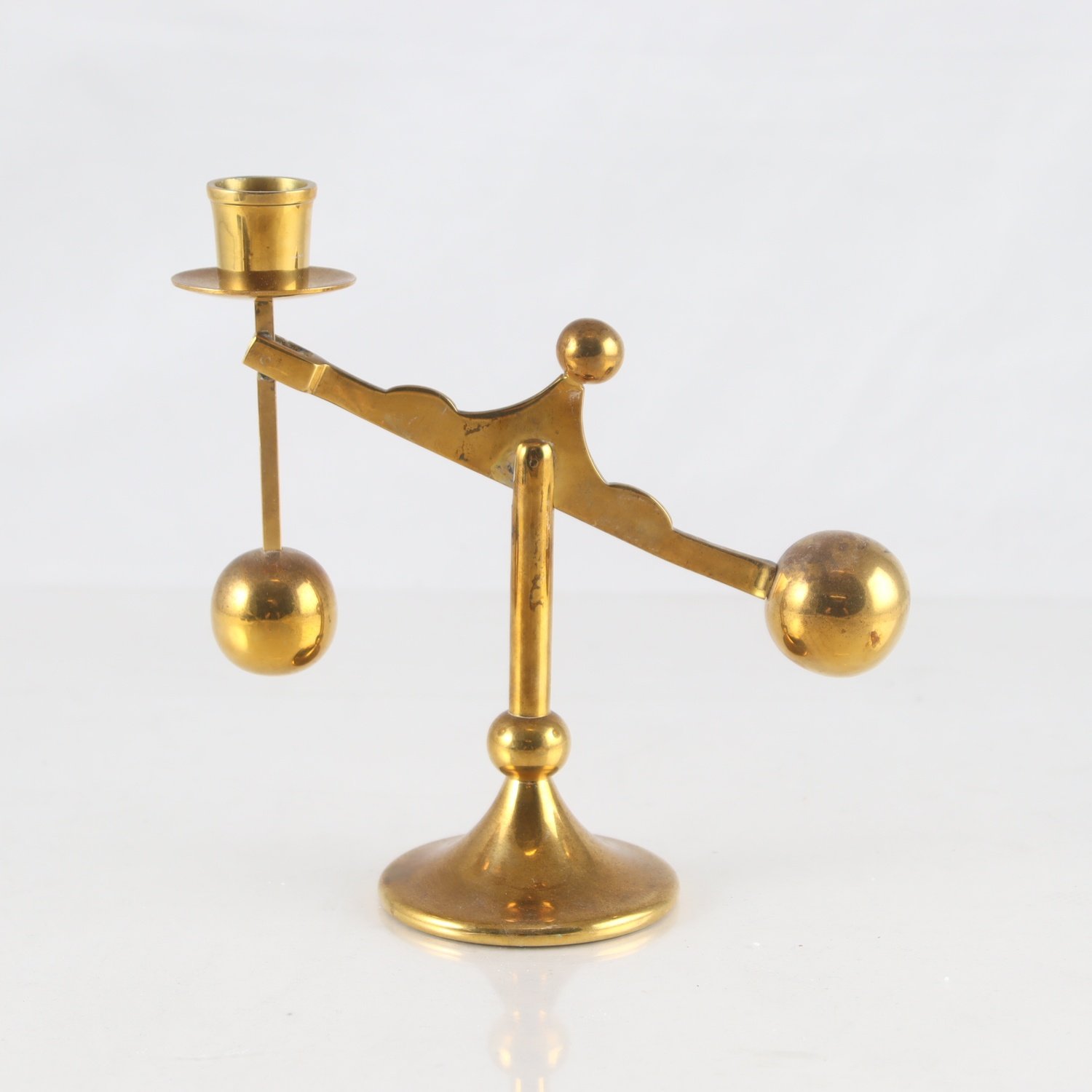 Ljusstake, mässing, Pendel, Scandia present ca 1970