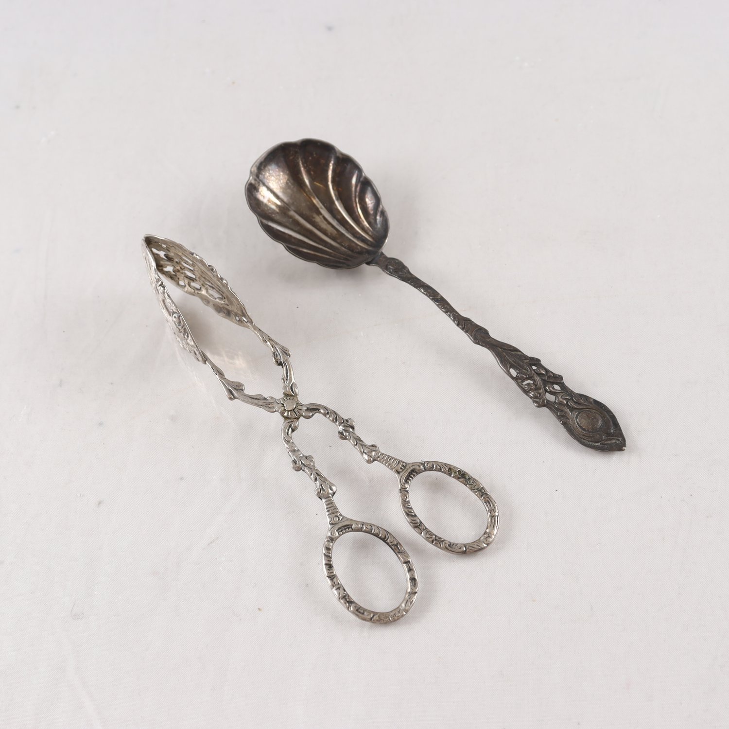 Kaktång,sockersked, silver, GEWE, Malmö, år 1946, 1948