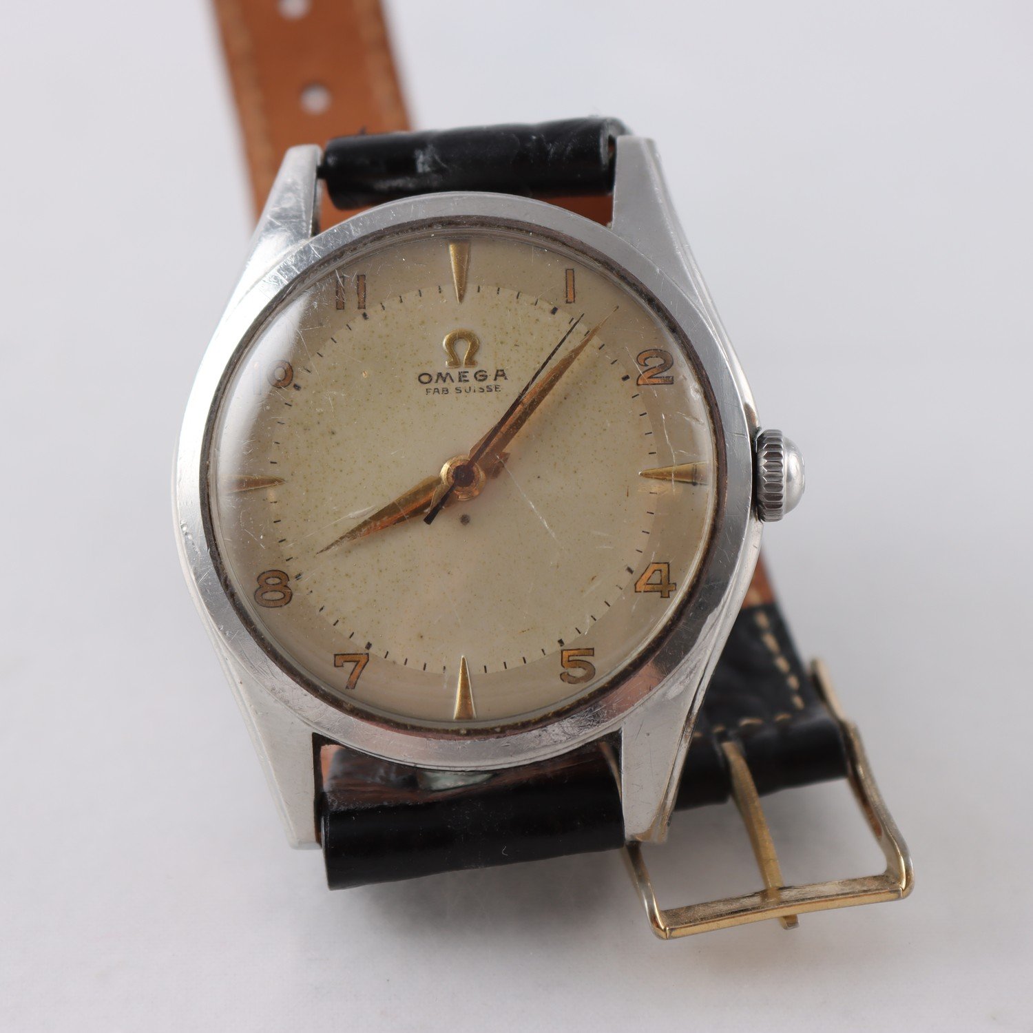 Armbandsur, stål, Omega, manuell, 1950-tal, vintage