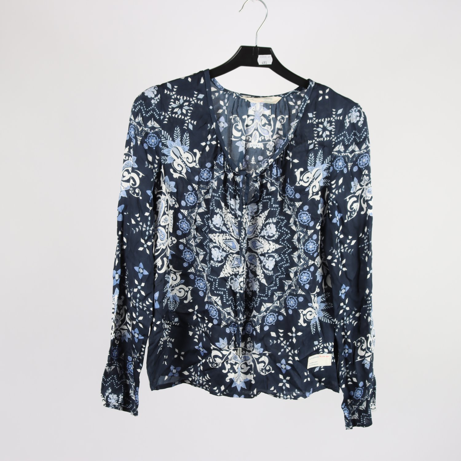 Blus, Odd Molly, blå, mönstrad, stl. 0 (XS)