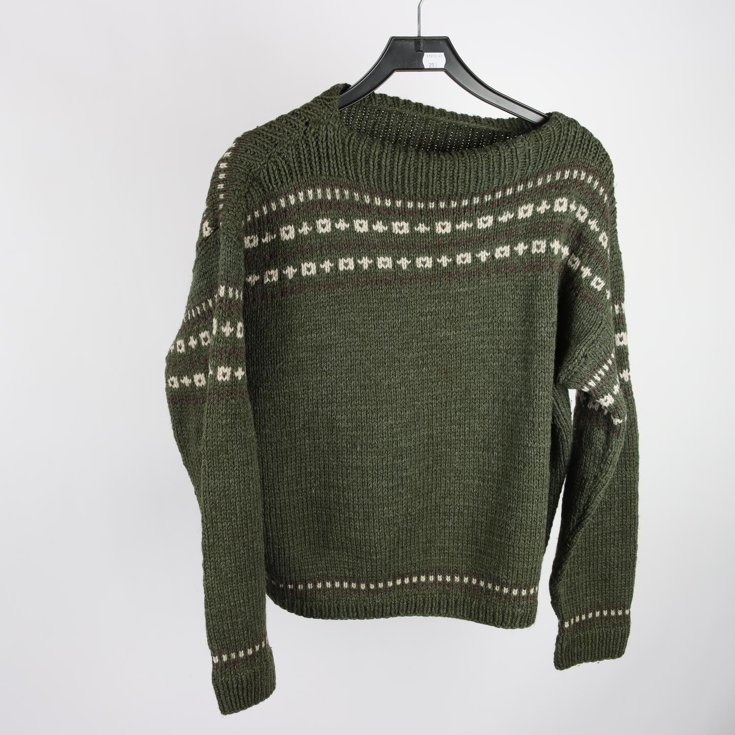 Hemstickad tröja, grön, stl. (M)