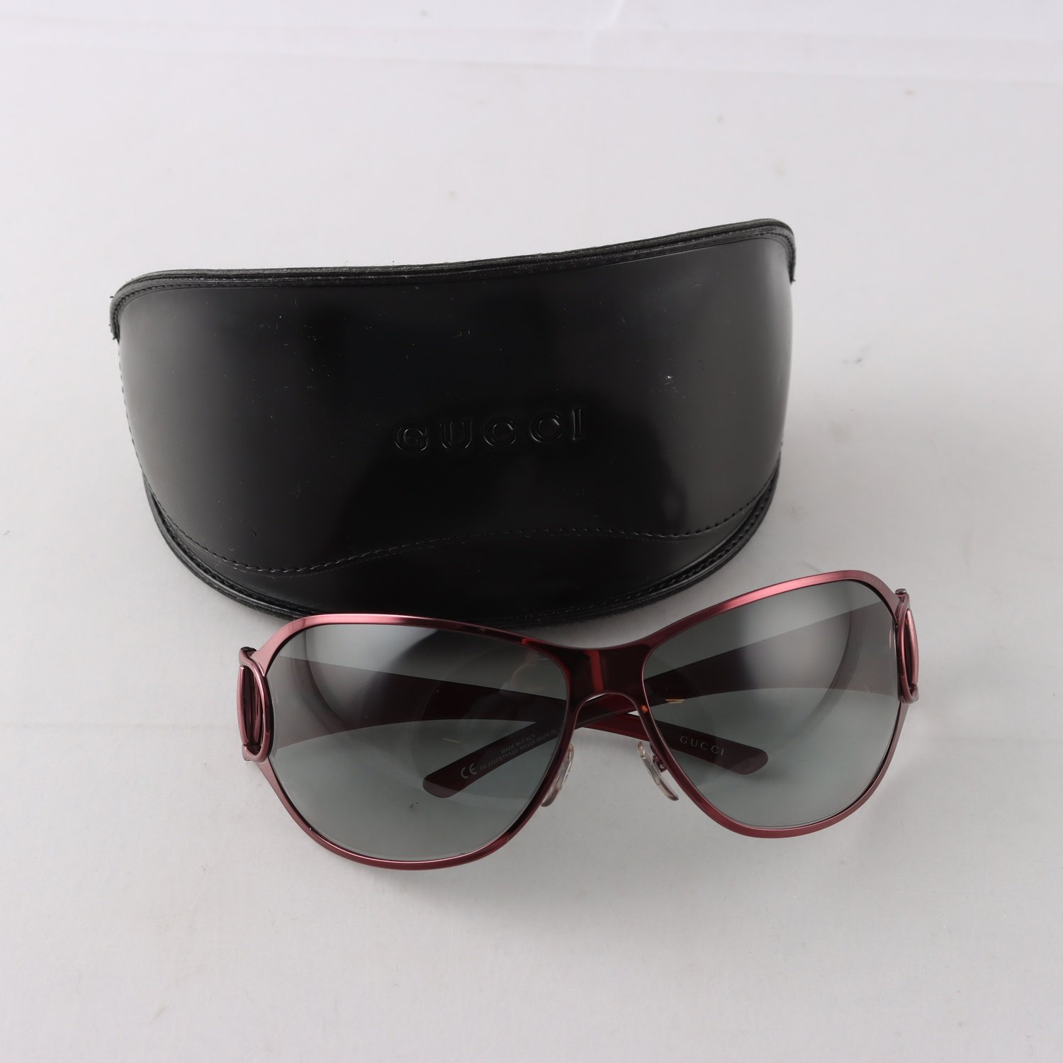 Solglasögon, metall, Gucci, mörkrosa