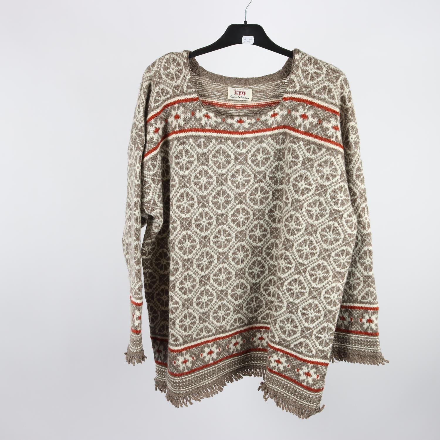 Stickad tröja, Sisley, vintage, stl. XL