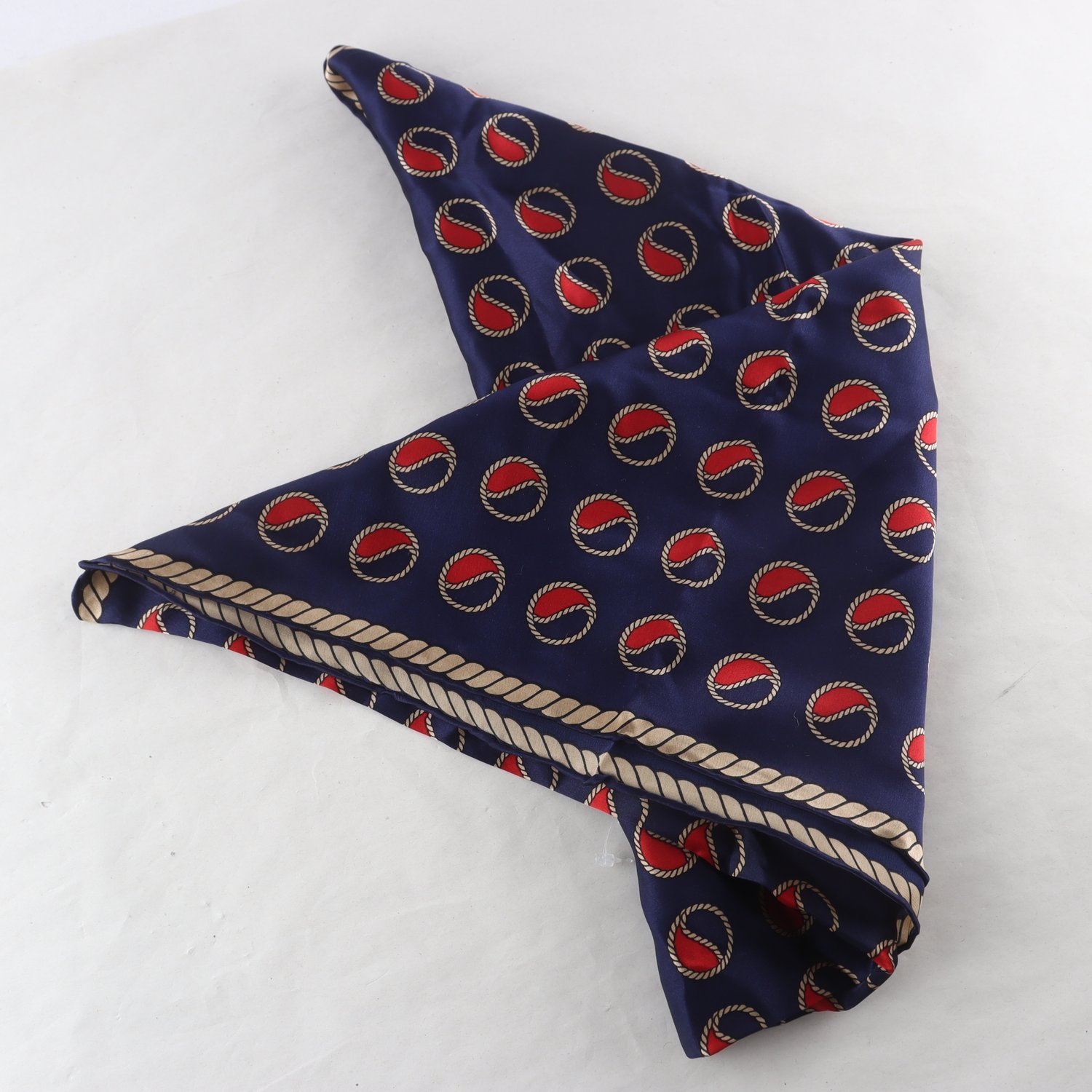 Scarf, Busnel, blå, röd, mönstra, 100% silk